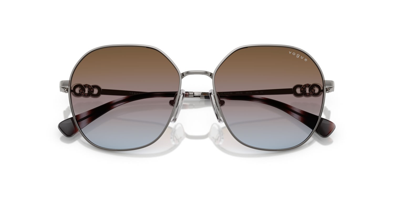 Occhiali da sole Vogue VO 4318SB (548/48) colore gunmetal forma irregolare lenti azure grad pink grad brown