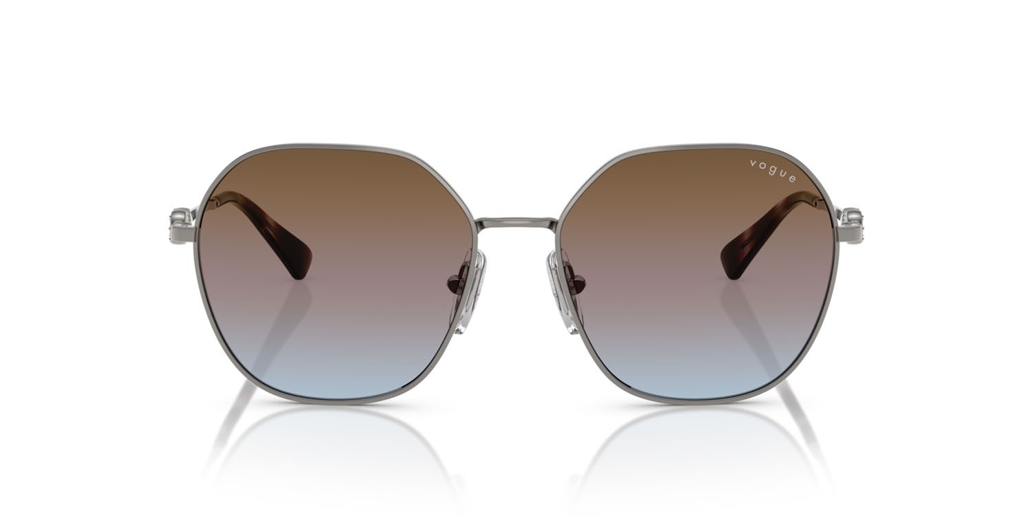 Occhiali da sole Vogue VO 4318SB (548/48) colore gunmetal forma irregolare lenti azure grad pink grad brown