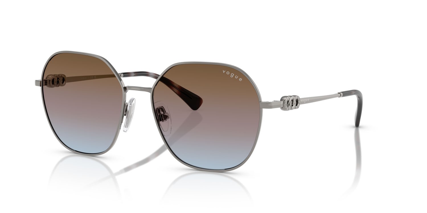 Occhiali da sole Vogue VO 4318SB (548/48) colore gunmetal forma irregolare lenti azure grad pink grad brown