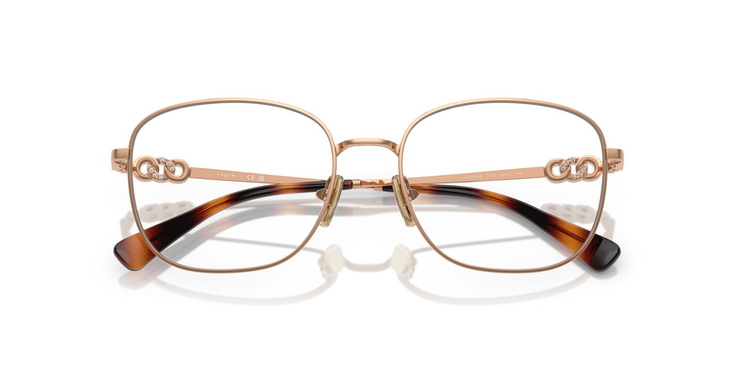 Eyeglasses Vogue VO 4319B (5152) color oro rose shape square lenses lente demo