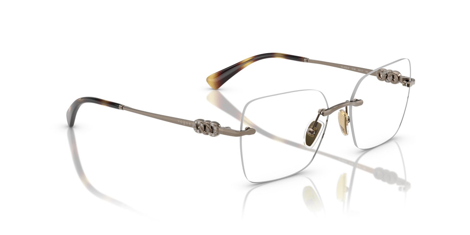 Eyeglasses Vogue VO 4320B (5138) color marrone chiaro shape square lenses lente demo