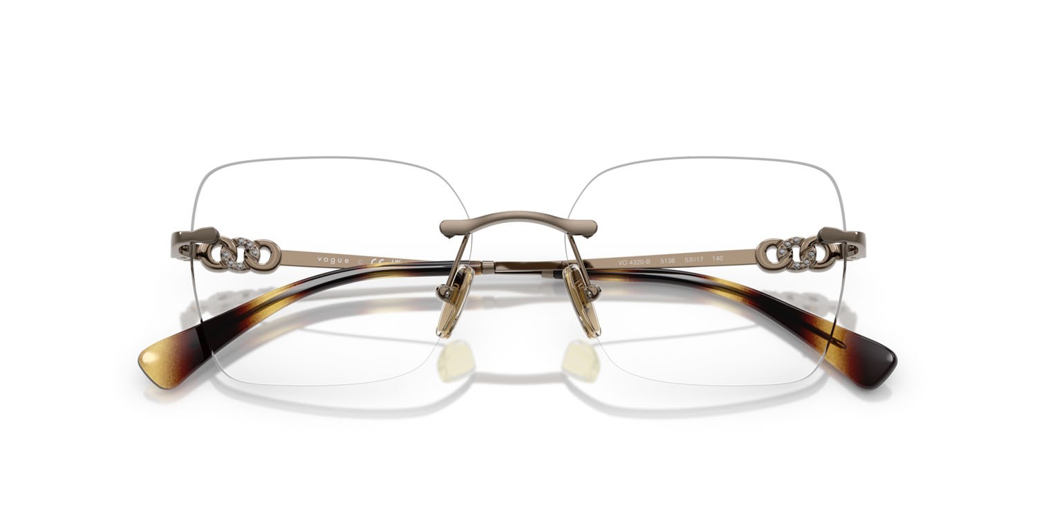 Eyeglasses Vogue VO 4320B (5138) color marrone chiaro shape square lenses lente demo