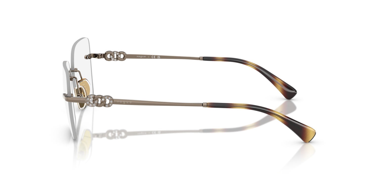 Eyeglasses Vogue VO 4320B (5138) color marrone chiaro shape square lenses lente demo