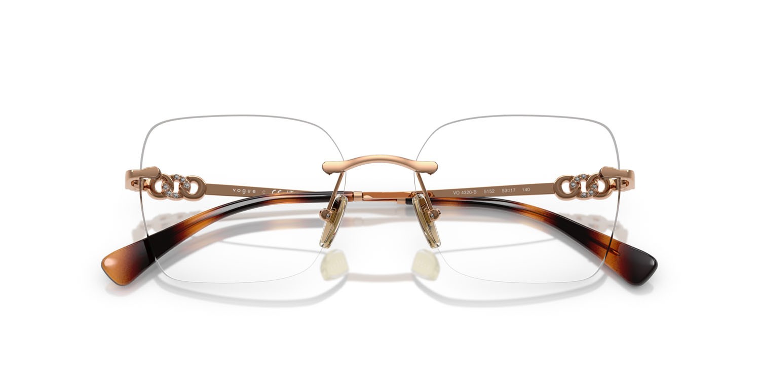 Eyeglasses Vogue VO 4320B (5152) color oro rose shape square lenses lente demo