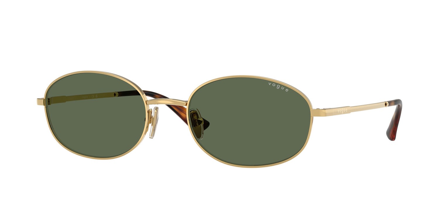 Occhiali da sole Vogue VO 4323S (280/71) colore oro forma ovale lenti verde scuro