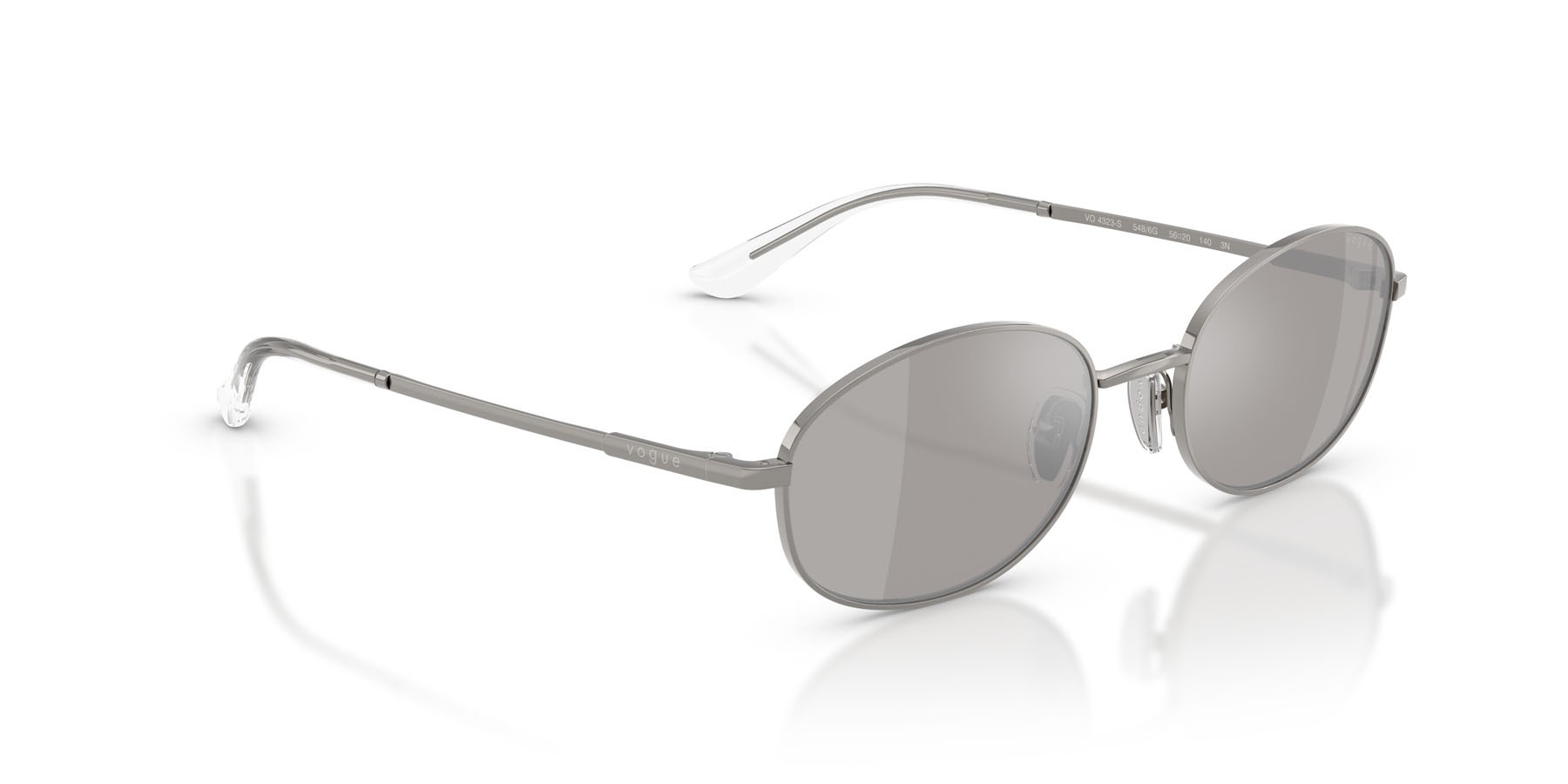 Sunglasses Vogue VO 4323S (548/6G) color gunmetal shape oval lenses grigio chiaro specchiato argento
