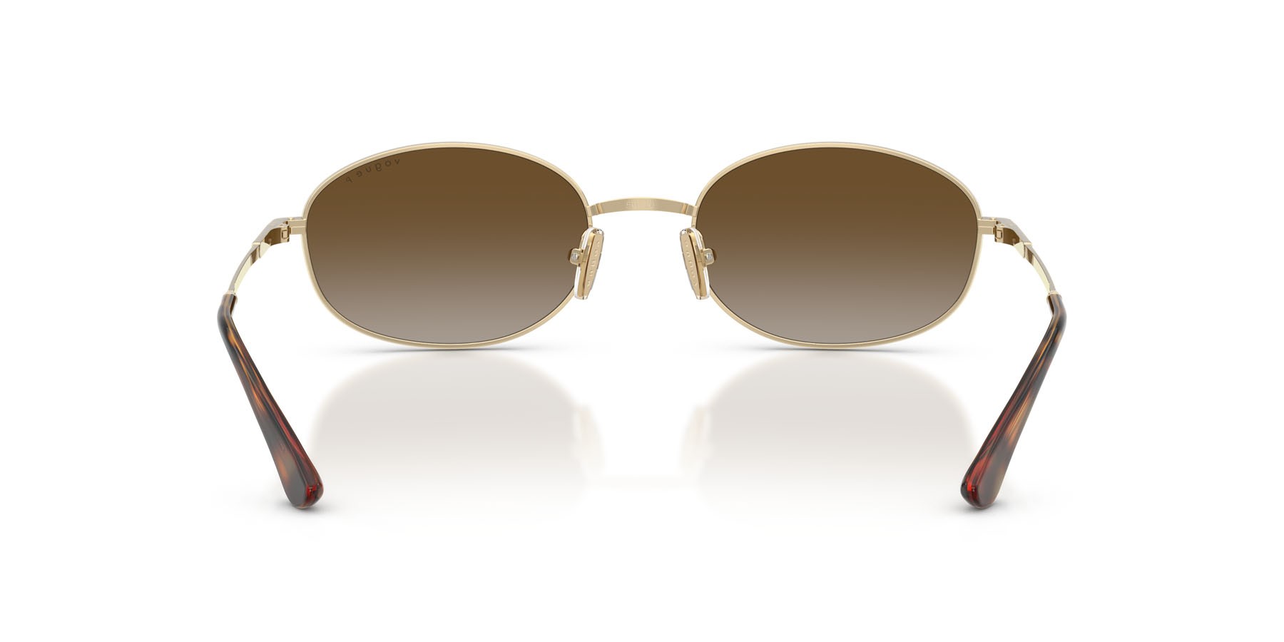 Occhiali da sole Vogue VO 4323S (848/T5) colore oro pallido forma ovale lenti grigio sfumato marrone polarizzata