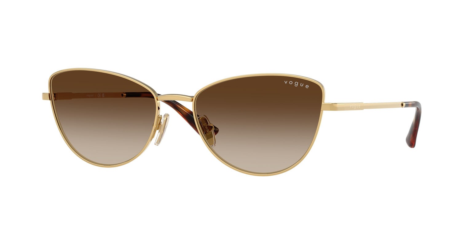 Occhiali da sole Vogue VO 4324S (280/13) colore oro forma farfalla lenti gradient dark brown