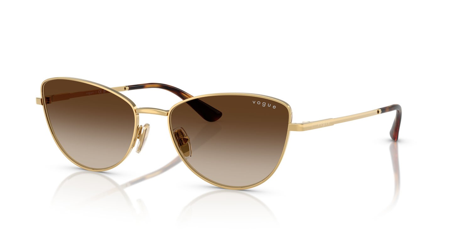 Occhiali da sole Vogue VO 4324S (280/13) colore oro forma farfalla lenti gradient dark brown