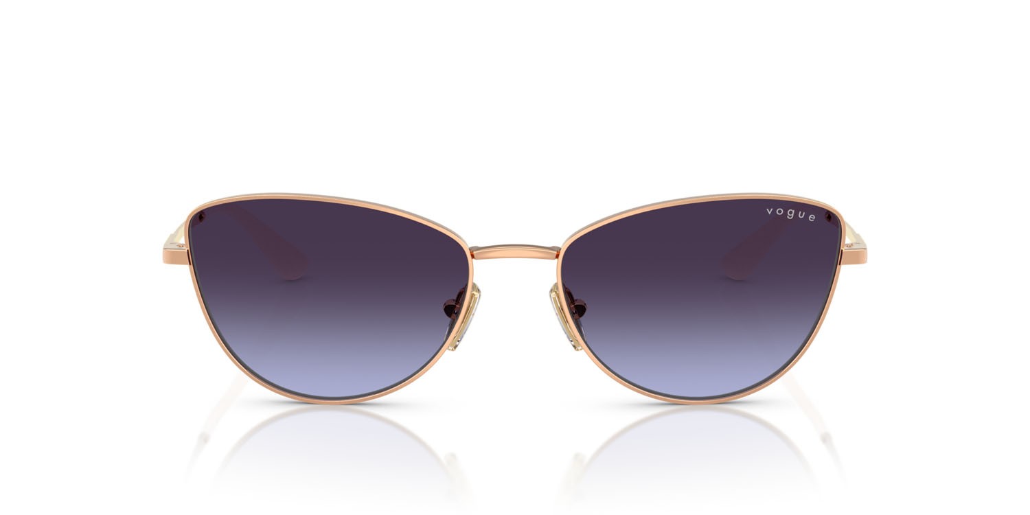 Sunglasses Vogue VO 4324S (51524Q) color oro rose shape butterfly lenses violetto sfumato grigio