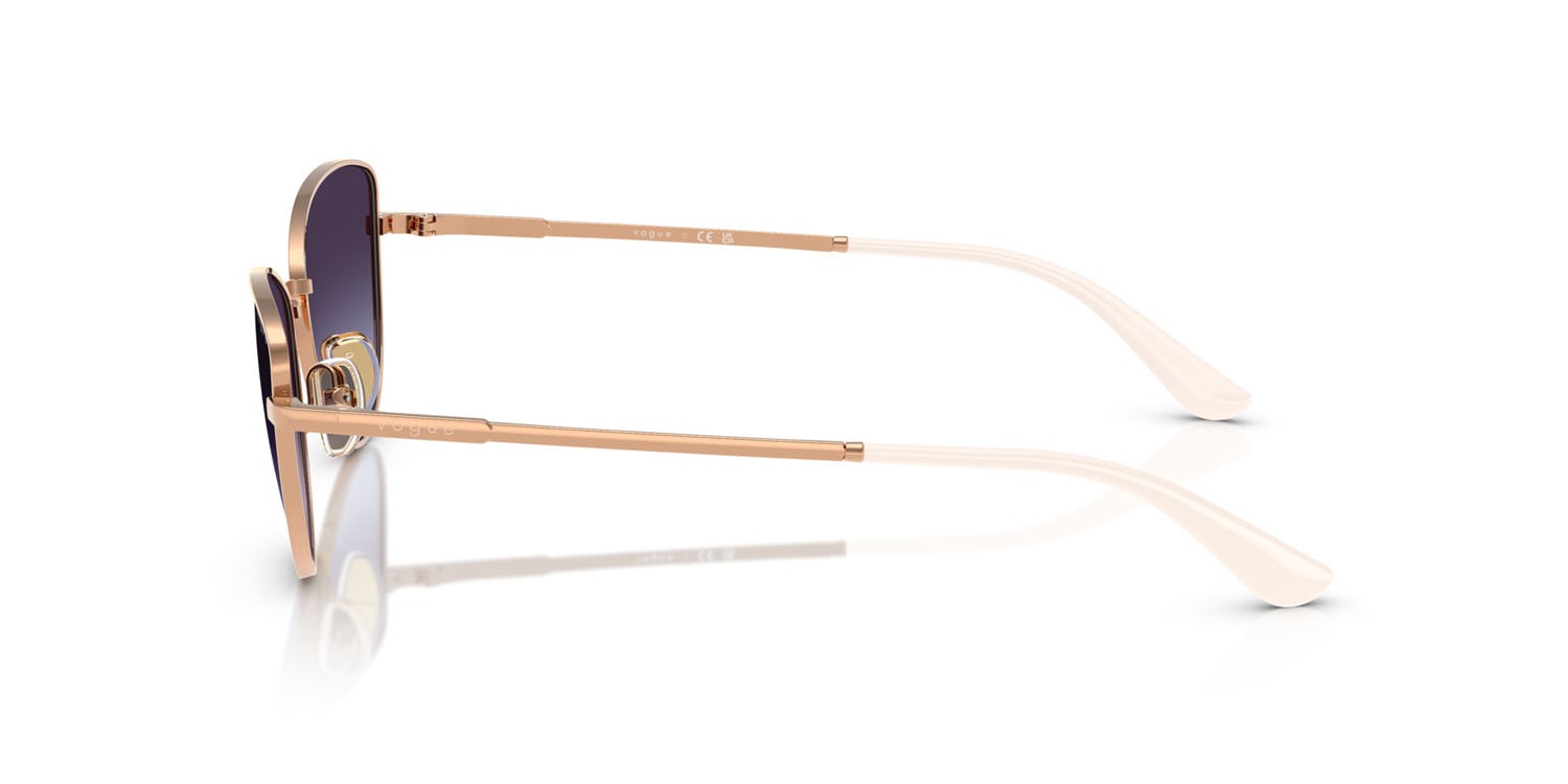 Sunglasses Vogue VO 4324S (51524Q) color oro rose shape butterfly lenses violetto sfumato grigio