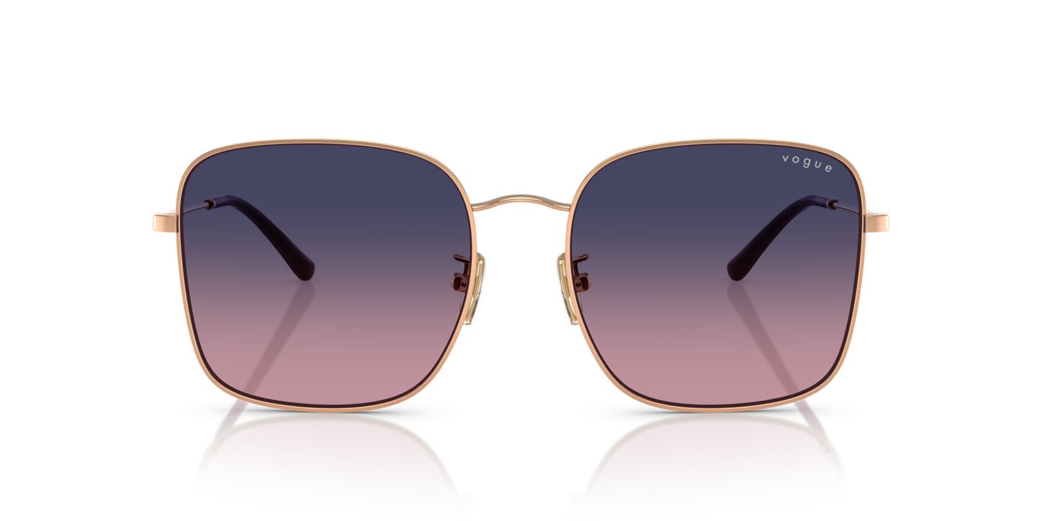 Occhiali da sole Vogue VO 4327SD (5152I6) colore oro rose forma quadrato lenti rosa sfumato blu