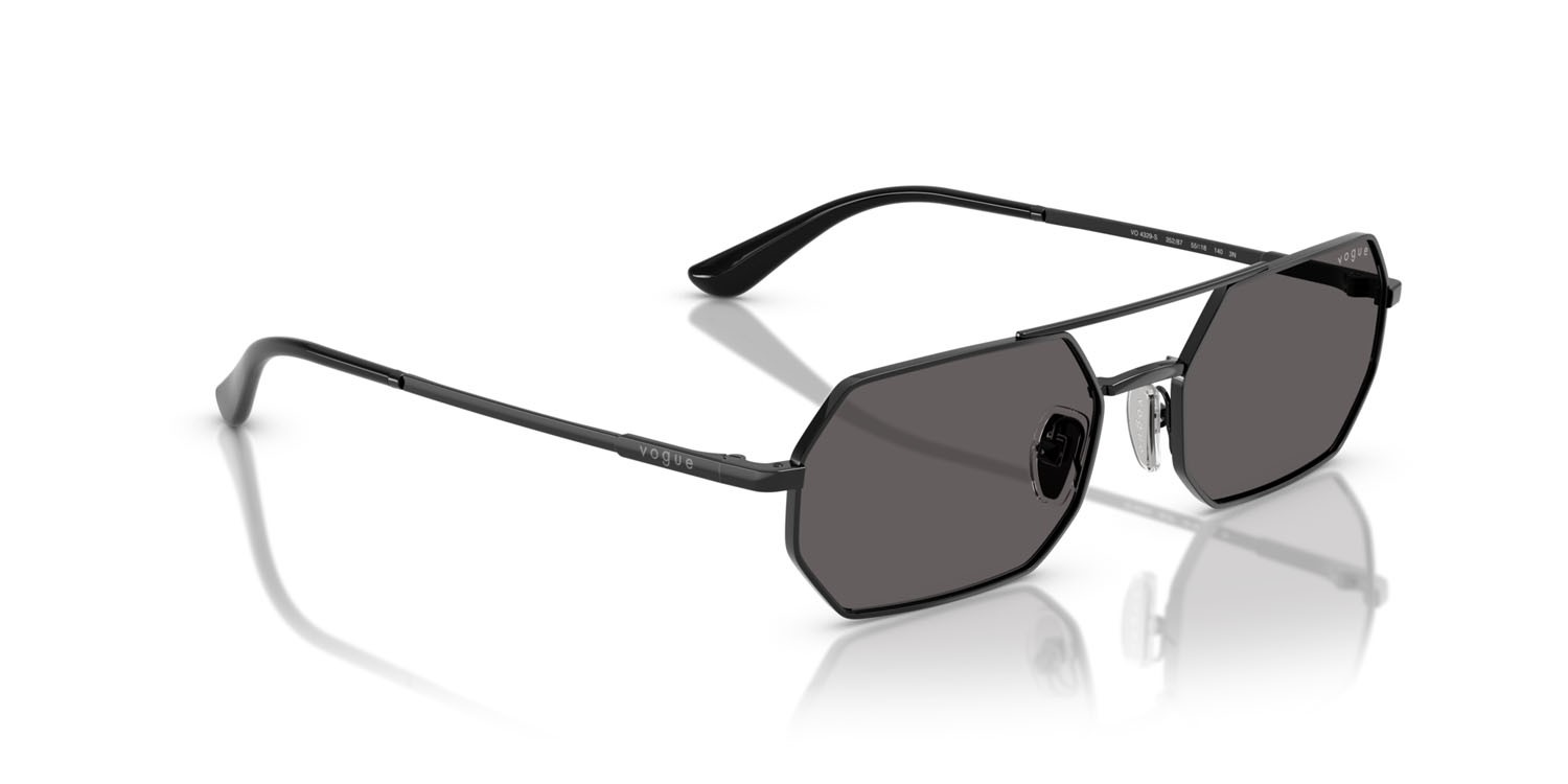 Occhiali da sole Vogue VO 4329S (352/87) colore nero forma irregolare lenti nero/grigio fumo