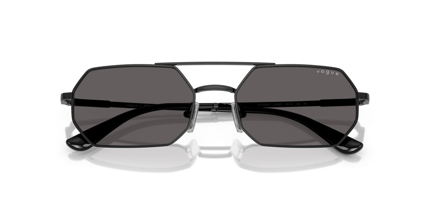Occhiali da sole Vogue VO 4329S (352/87) colore nero forma irregolare lenti nero/grigio fumo