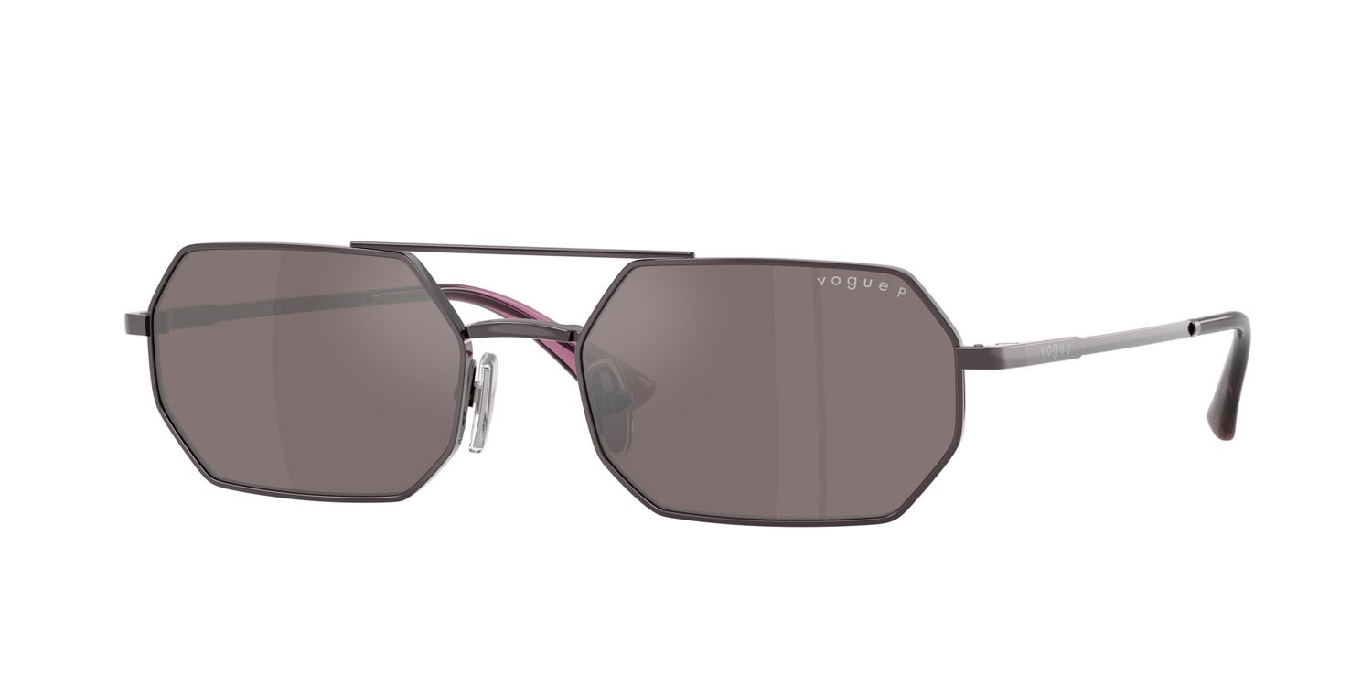 Sunglasses Vogue VO 4329S (5149LB) color viola chiaro shape irregular lenses rosa polarizzata flash argento