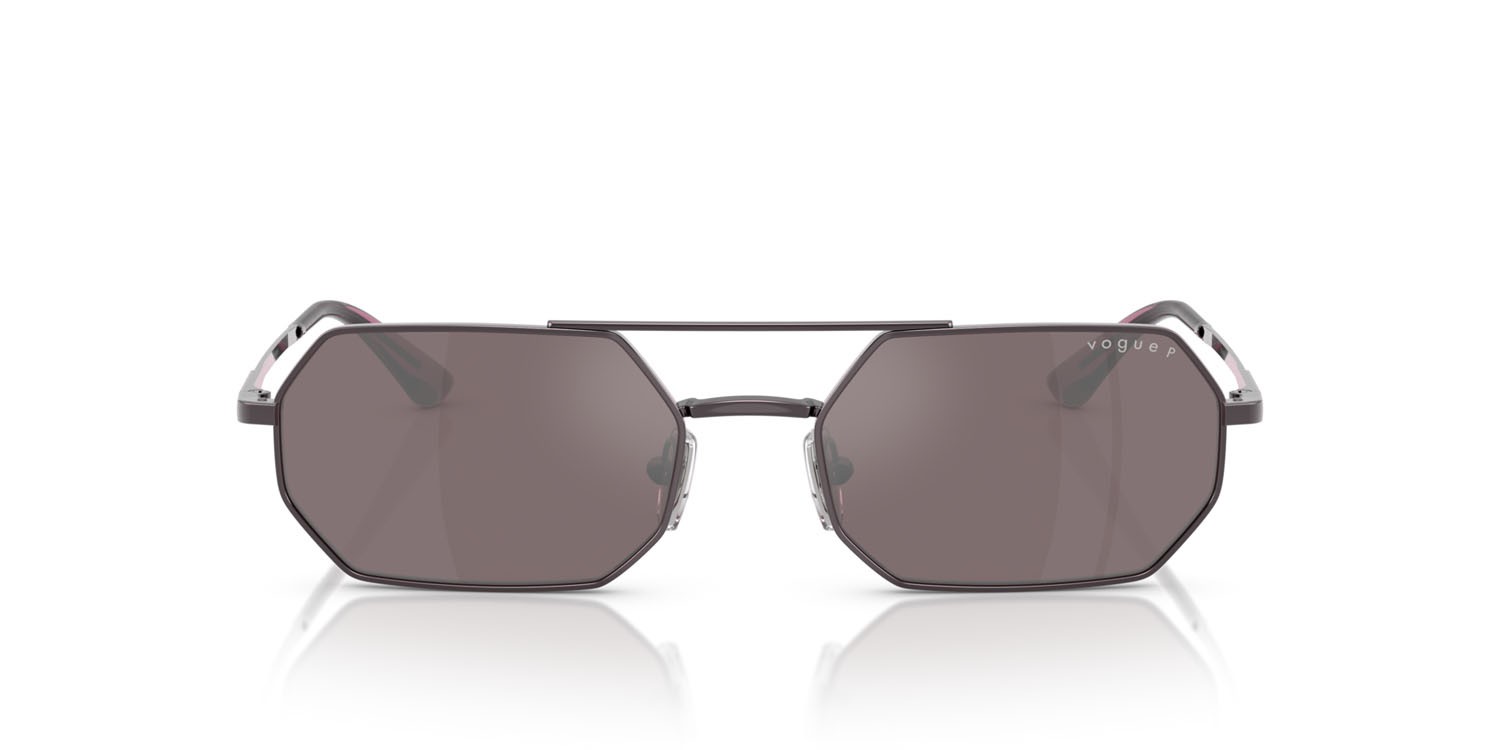 Sunglasses Vogue VO 4329S (5149LB) color viola chiaro shape irregular lenses rosa polarizzata flash argento
