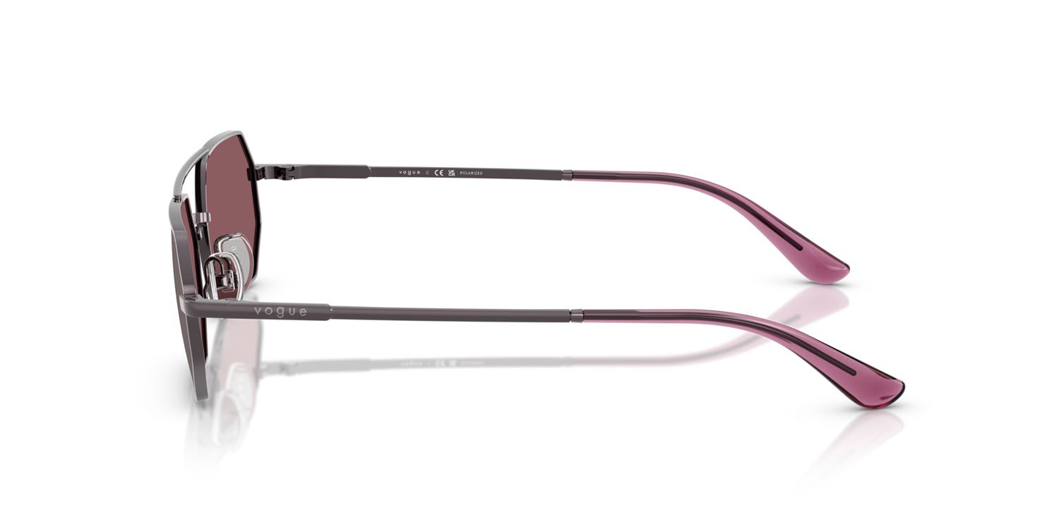 Sunglasses Vogue VO 4329S (5149LB) color viola chiaro shape irregular lenses rosa polarizzata flash argento