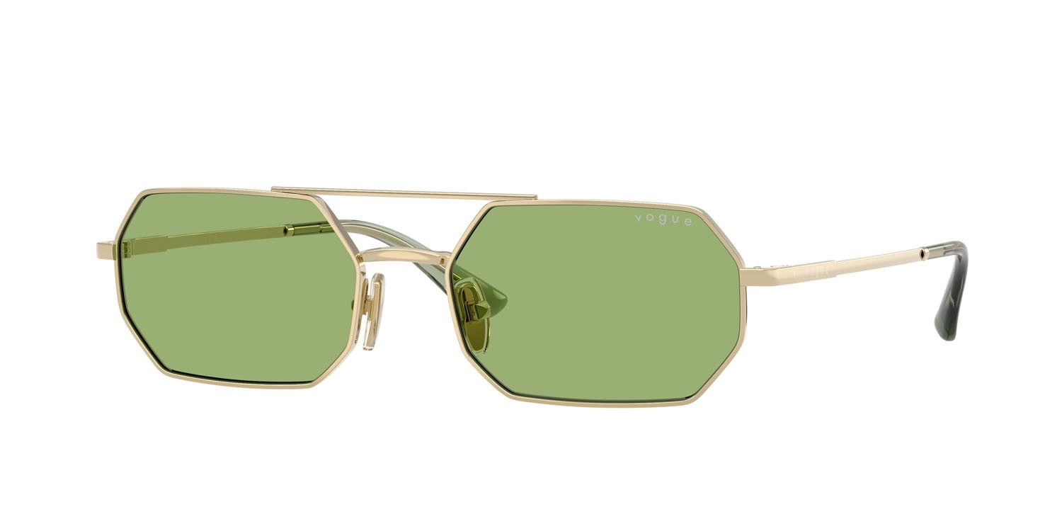 Sunglasses Vogue VO 4329S (848/2) color oro pallido shape irregular lenses verde