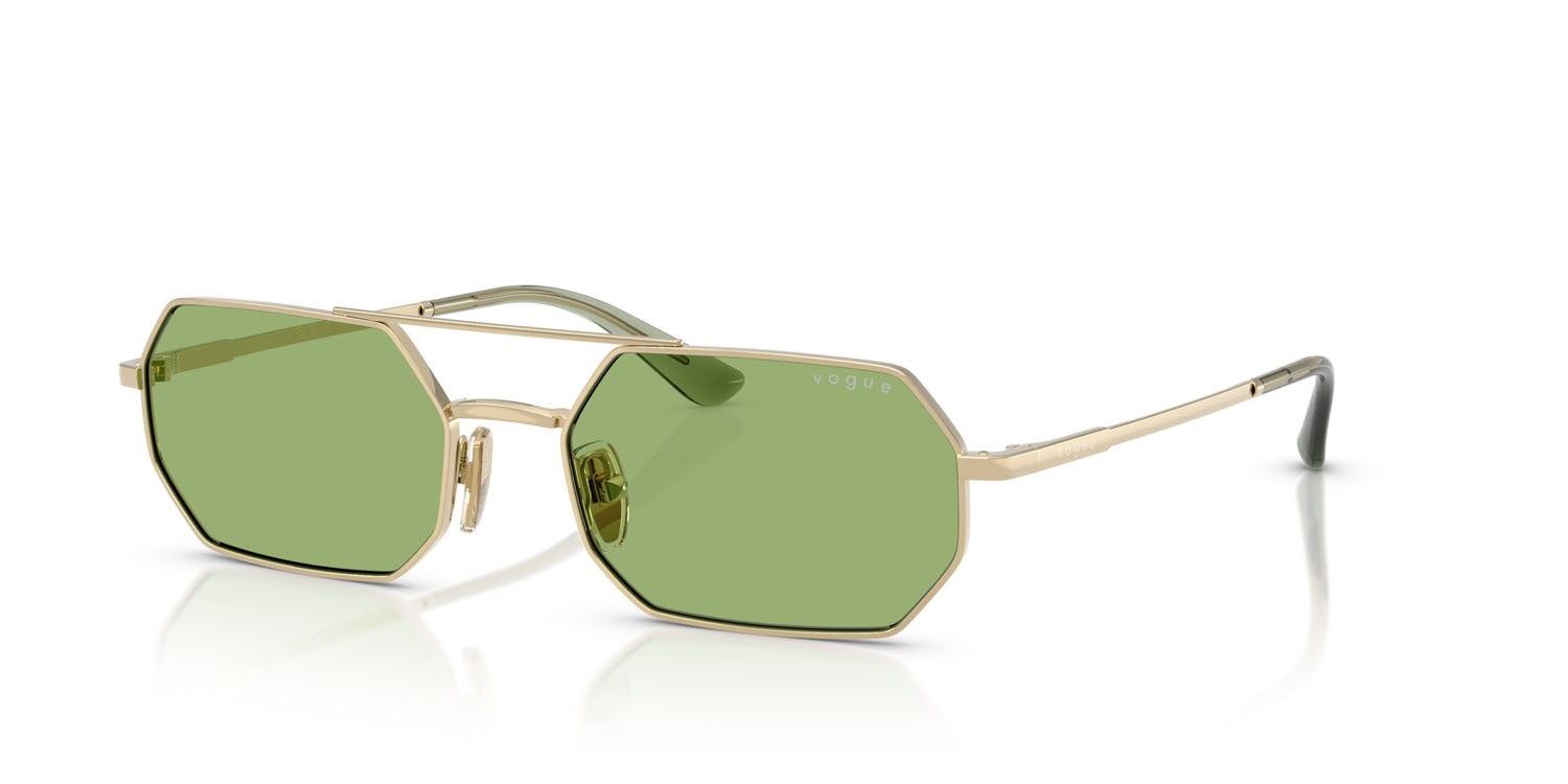 Sunglasses Vogue VO 4329S (848/2) color oro pallido shape irregular lenses verde