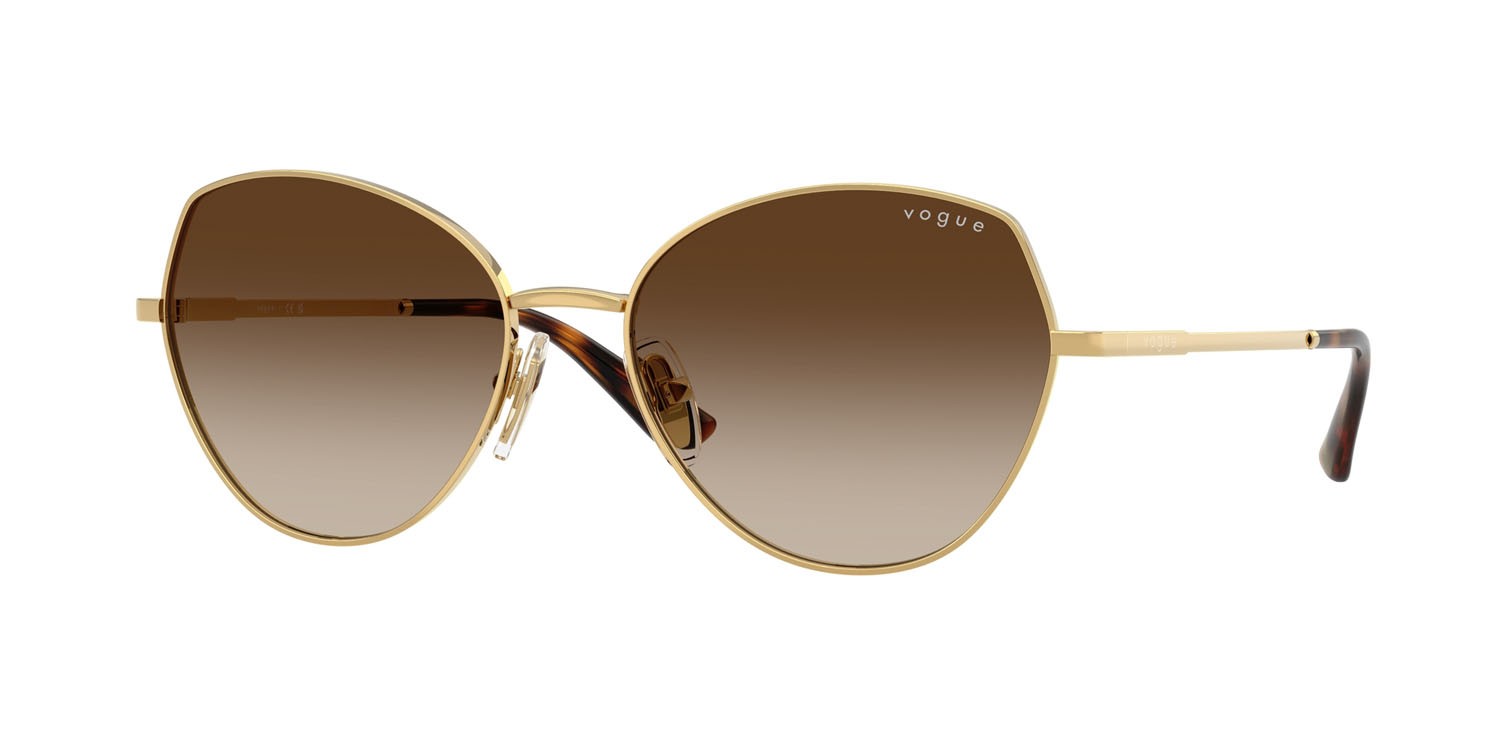 Sunglasses Vogue VO 4330S (280/13) color oro shape irregular lenses marrone sfumato