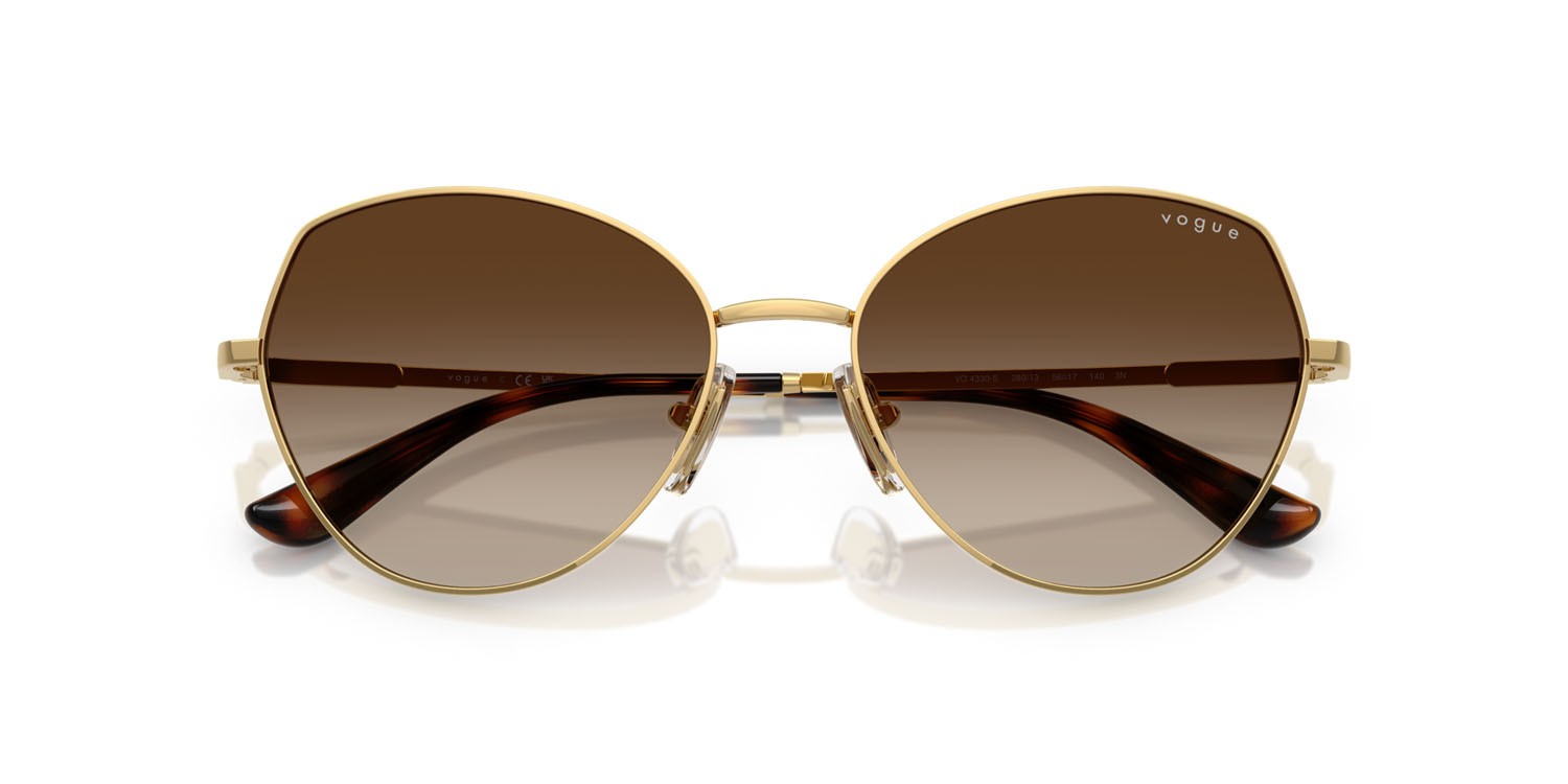 Sunglasses Vogue VO 4330S (280/13) color oro shape irregular lenses marrone sfumato