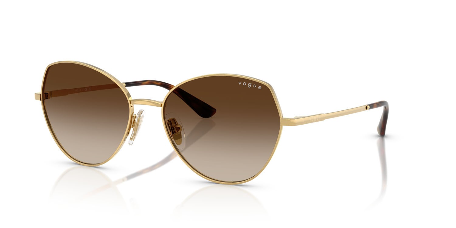 Sunglasses Vogue VO 4330S (280/13) color oro shape irregular lenses marrone sfumato