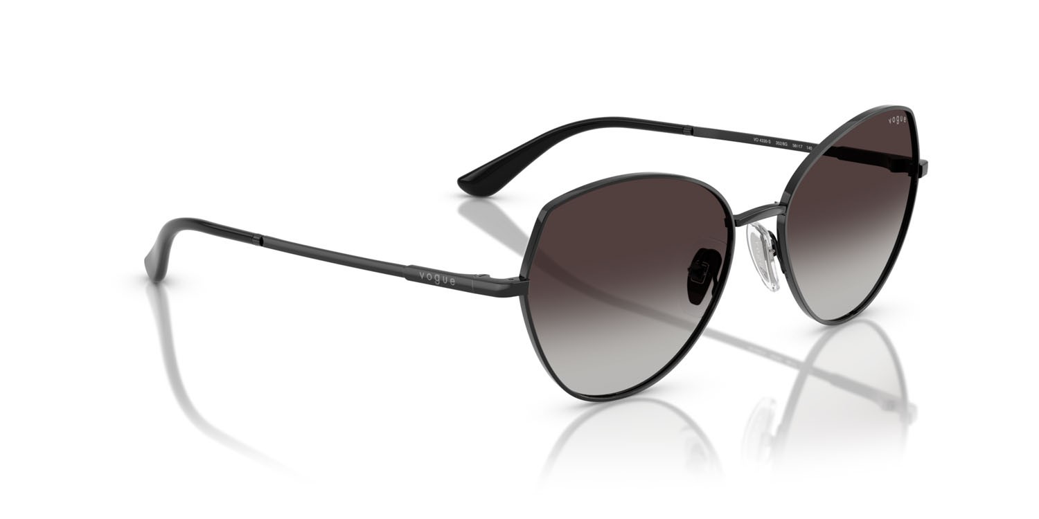 Occhiali da sole Vogue VO 4330S (352/8G) colore nero forma irregolare lenti sfumato grigio
