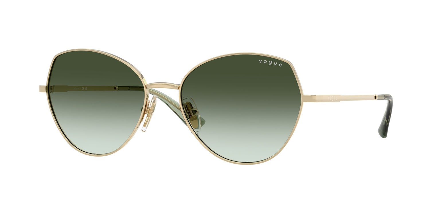 Sunglasses Vogue VO 4330S (848/8E) color oro pallido shape irregular lenses verde sfumato