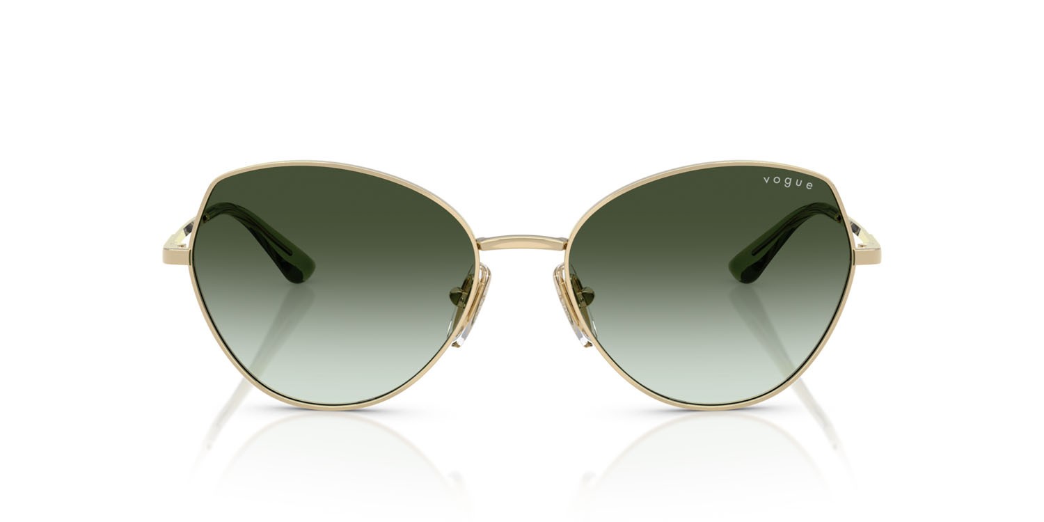 Sunglasses Vogue VO 4330S (848/8E) color oro pallido shape irregular lenses verde sfumato
