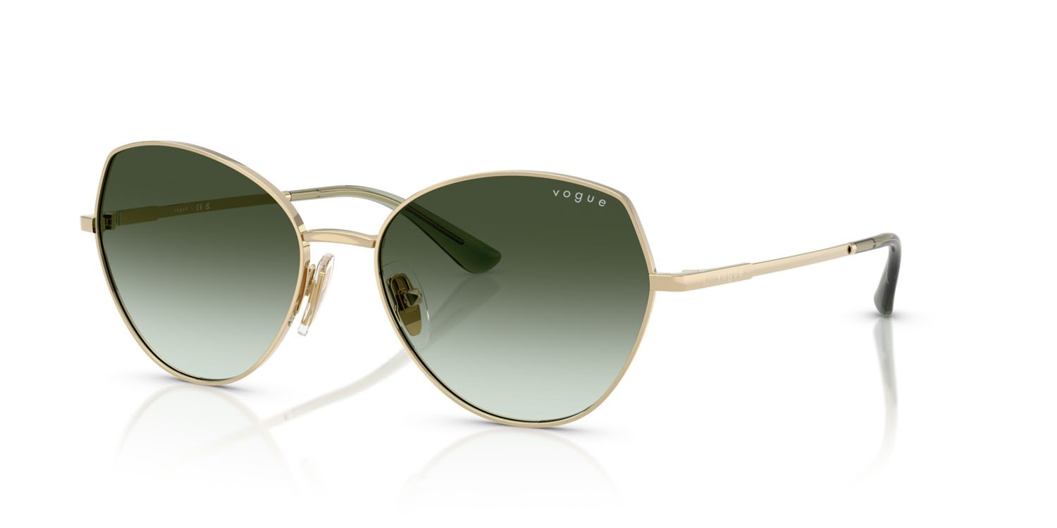 Sunglasses Vogue VO 4330S (848/8E) color oro pallido shape irregular lenses verde sfumato
