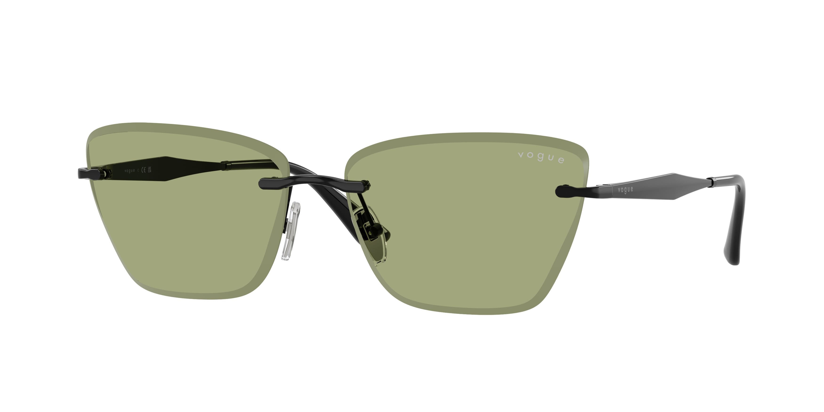 Occhiali da sole Vogue VO 4332S (352/82) colore nero forma cat eye lenti verde