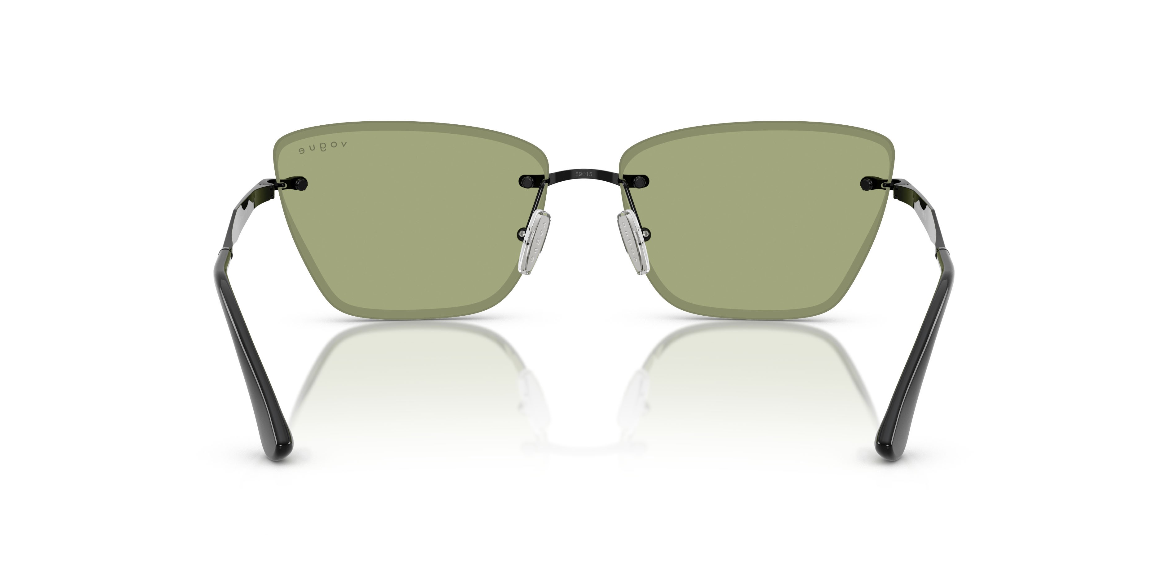 Occhiali da sole Vogue VO 4332S (352/82) colore nero forma cat eye lenti verde