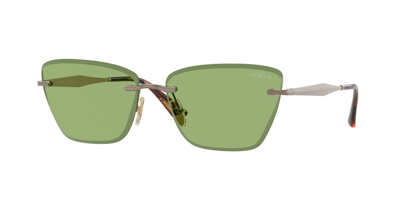 Occhiali da sole Vogue VO 4332S (5138/2) colore marrone chiaro forma cat eye lenti verde