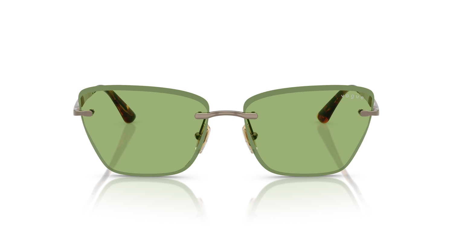 Occhiali da sole Vogue VO 4332S (5138/2) colore marrone chiaro forma cat eye lenti verde