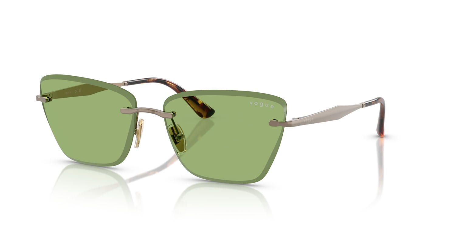 Occhiali da sole Vogue VO 4332S (5138/2) colore marrone chiaro forma cat eye lenti verde