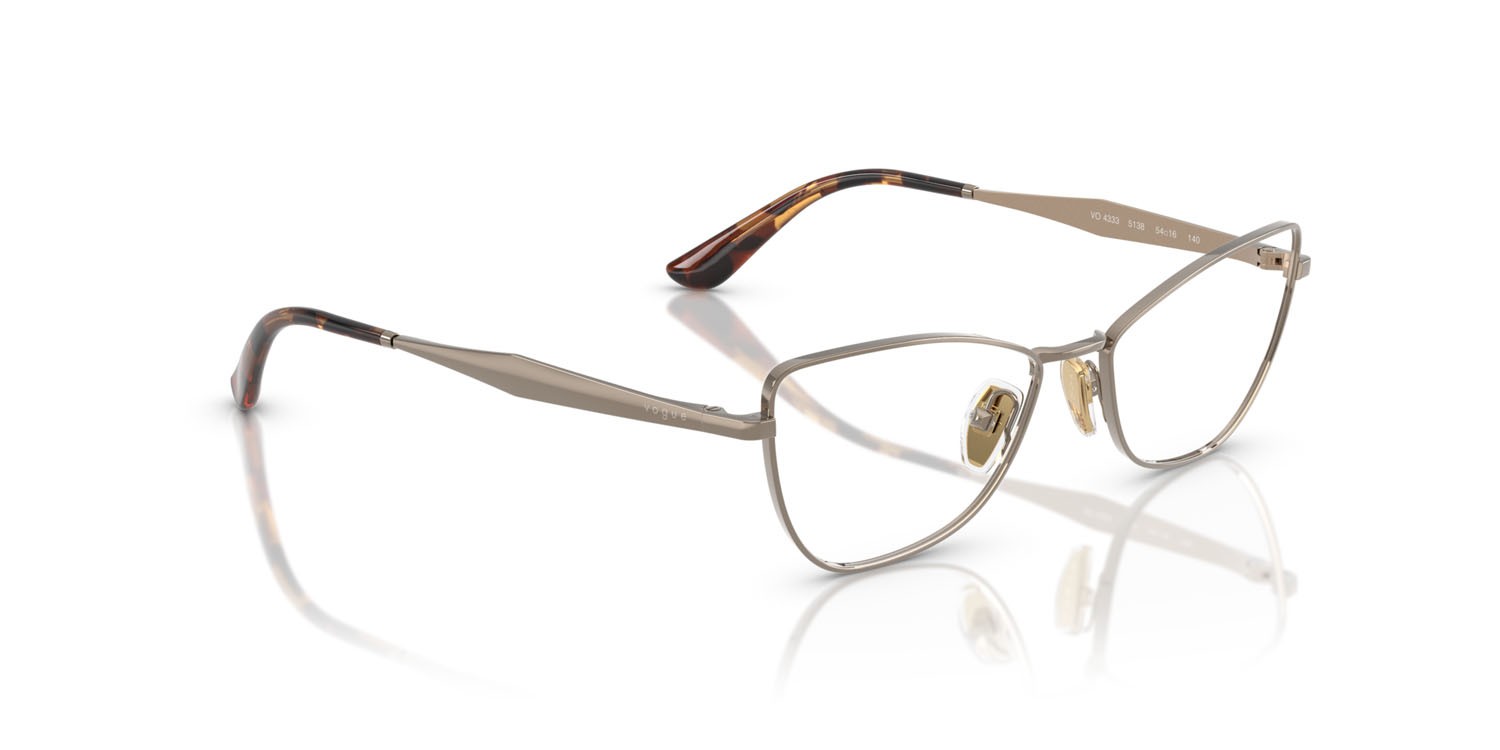 Eyeglasses Vogue VO 4333 (5138) color marrone chiaro shape butterfly lenses lente demo