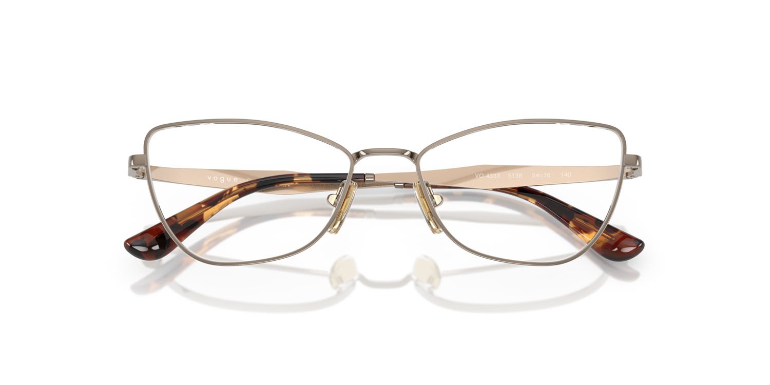 Eyeglasses Vogue VO 4333 (5138) color marrone chiaro shape butterfly lenses lente demo