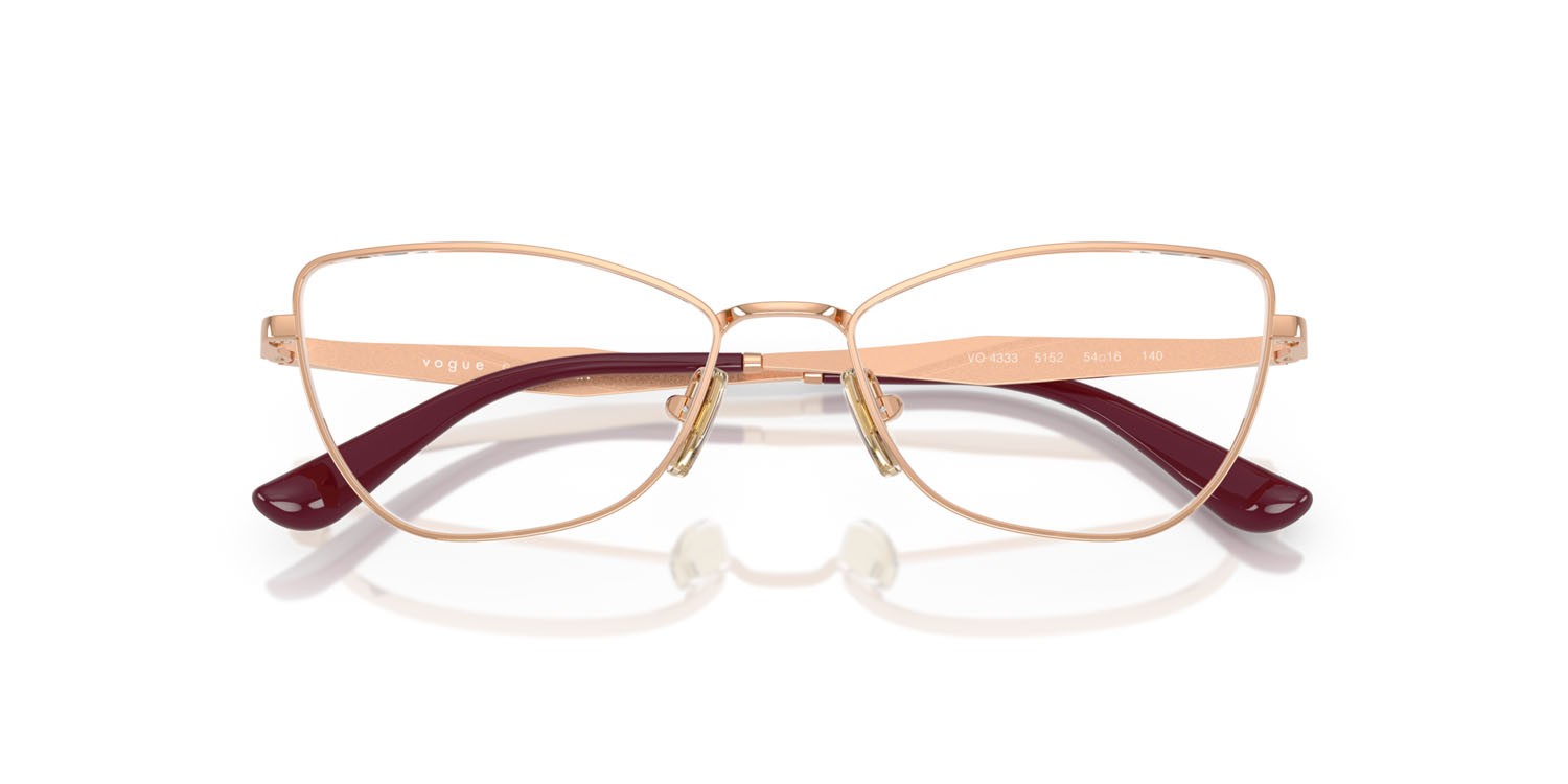 Eyeglasses Vogue VO 4333 (5152) color oro rose shape butterfly lenses lente demo