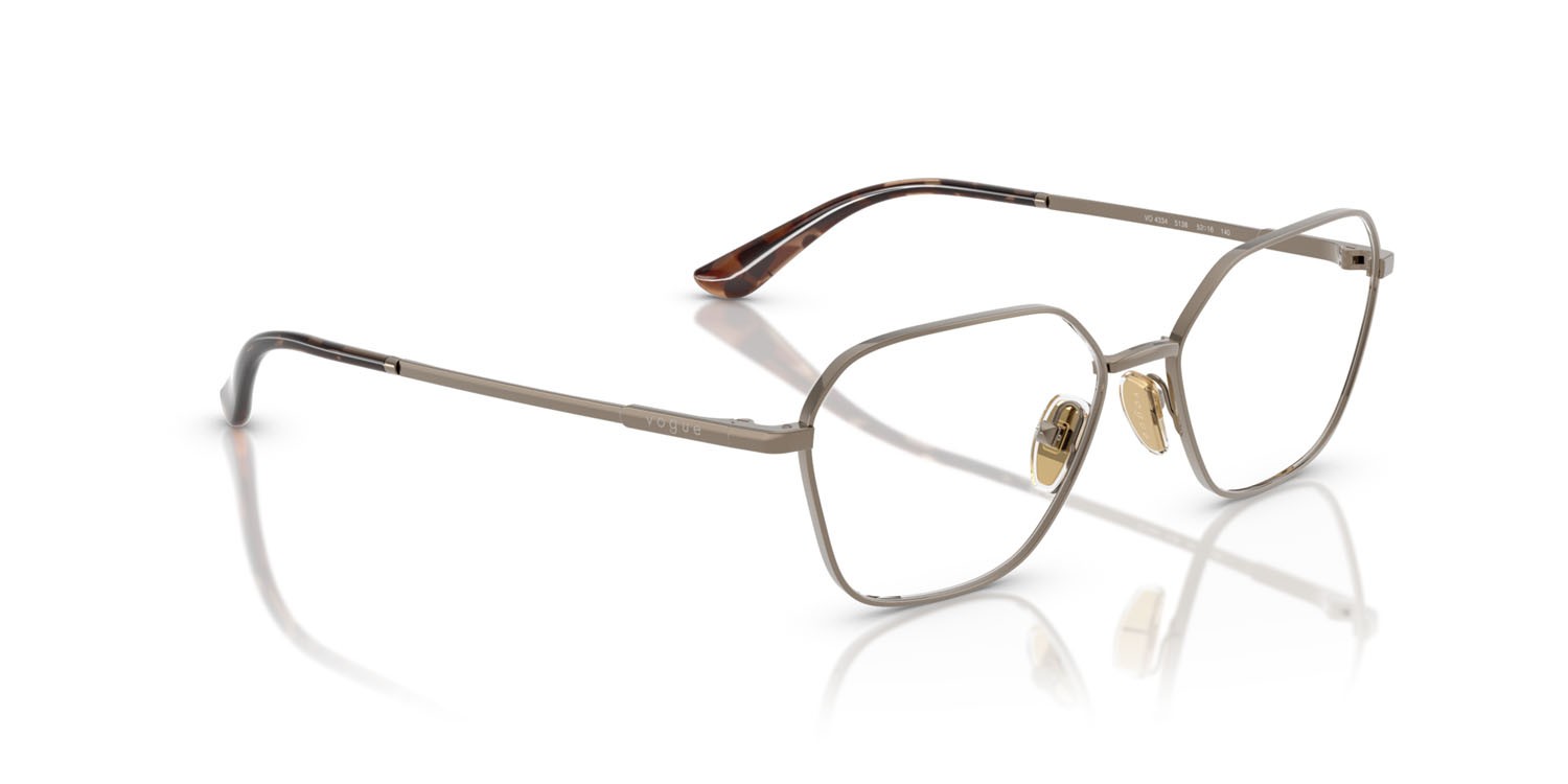 Eyeglasses Vogue VO 4334 (5138) color marrone chiaro shape irregular lenses lente demo
