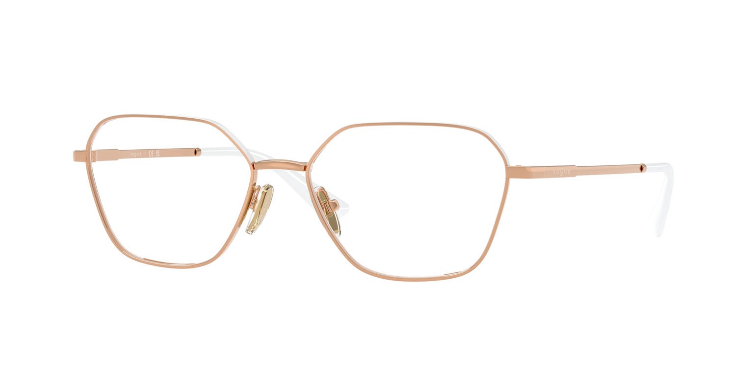 Eyeglasses Vogue VO 4334 (5209) color rose gold/top white shape irregular lenses lente demo