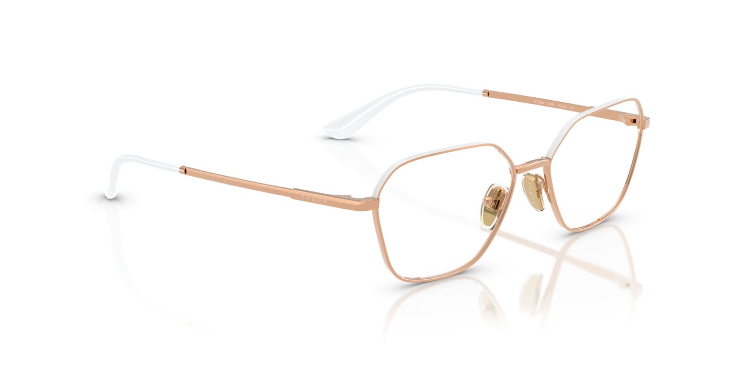 Eyeglasses Vogue VO 4334 (5209) color rose gold/top white shape irregular lenses lente demo