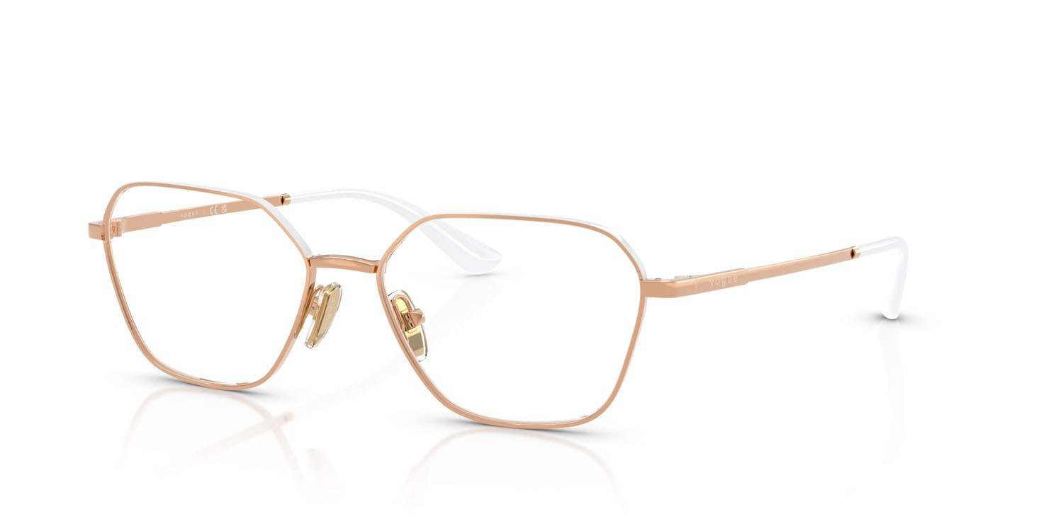 Eyeglasses Vogue VO 4334 (5209) color rose gold/top white shape irregular lenses lente demo