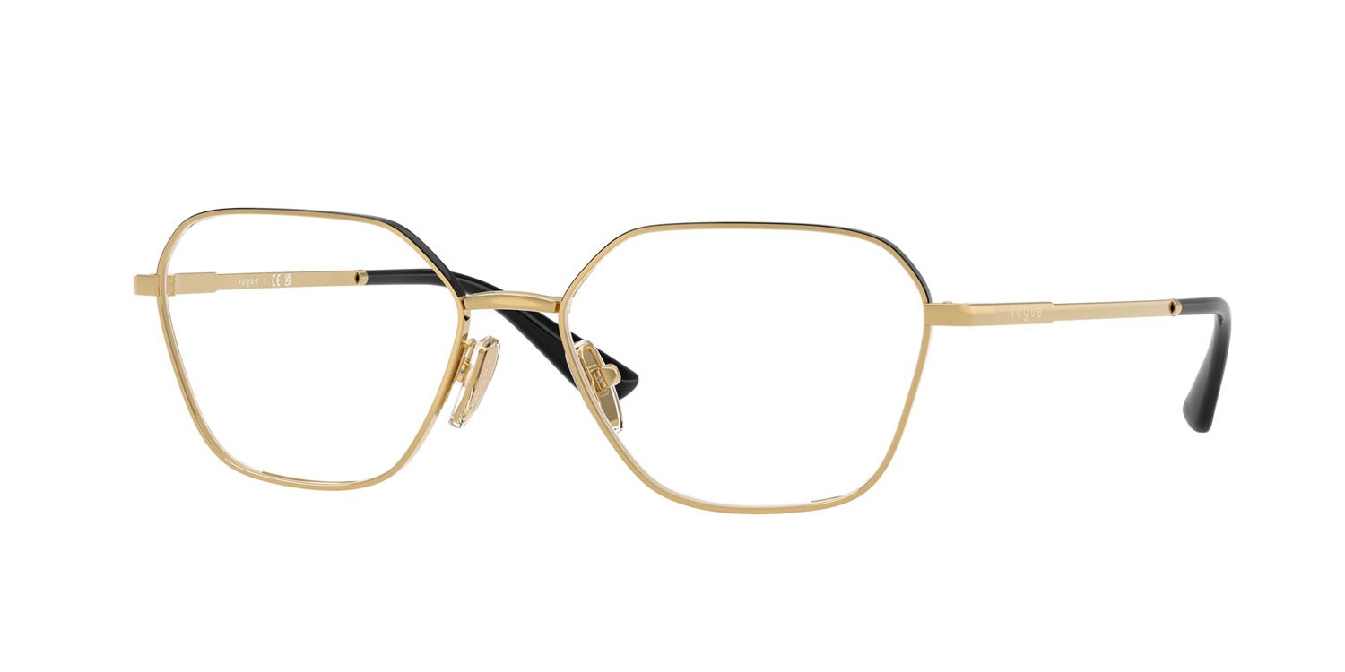Eyeglasses Vogue VO 4334 (5210) color gold/top black shape irregular lenses lente demo