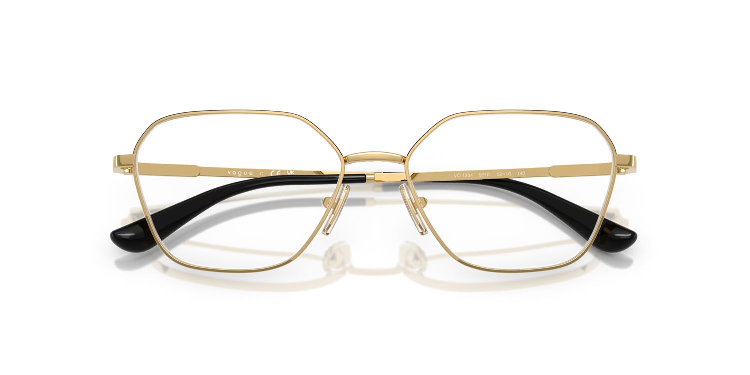 Eyeglasses Vogue VO 4334 (5210) color gold/top black shape irregular lenses lente demo