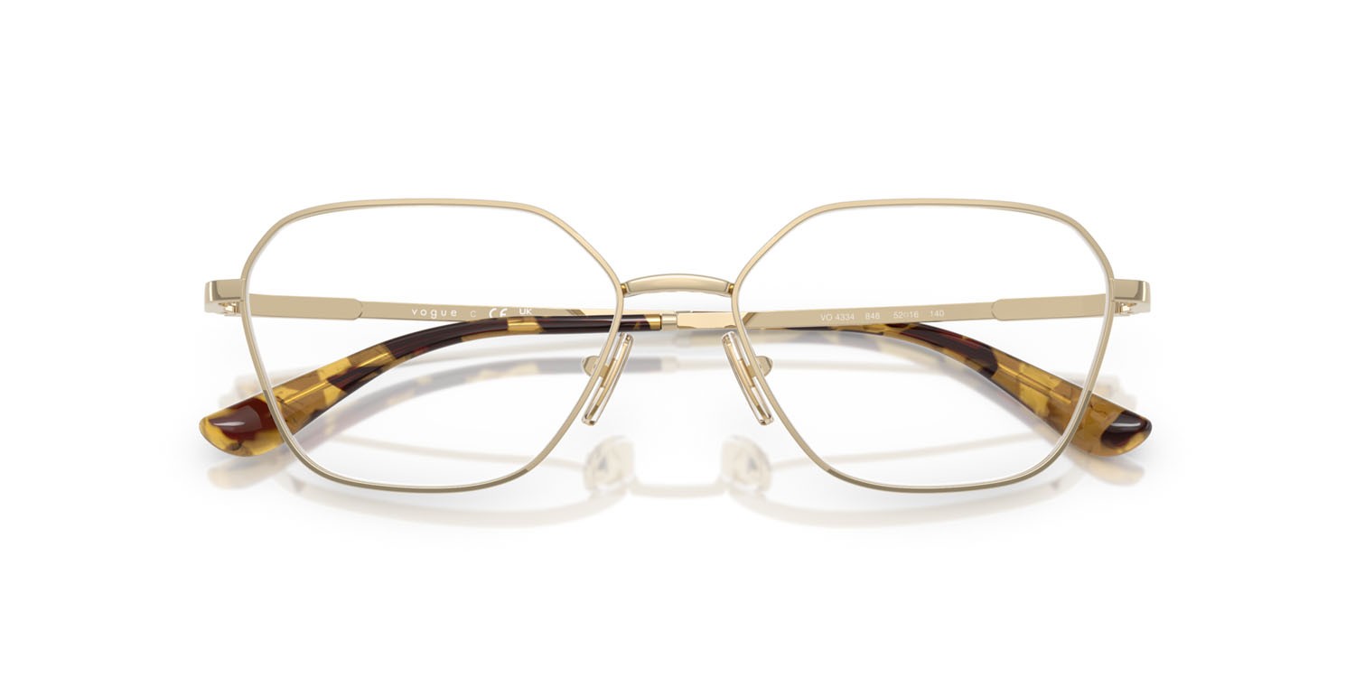 Eyeglasses Vogue VO 4334 (848) color oro pallido shape irregular lenses lente demo