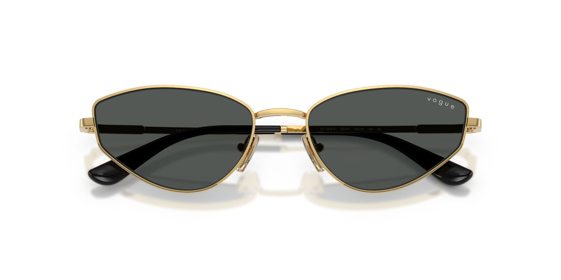 Occhiali da sole Vogue VO 4339S (280/87) colore oro forma cat eye lenti grigio scuro