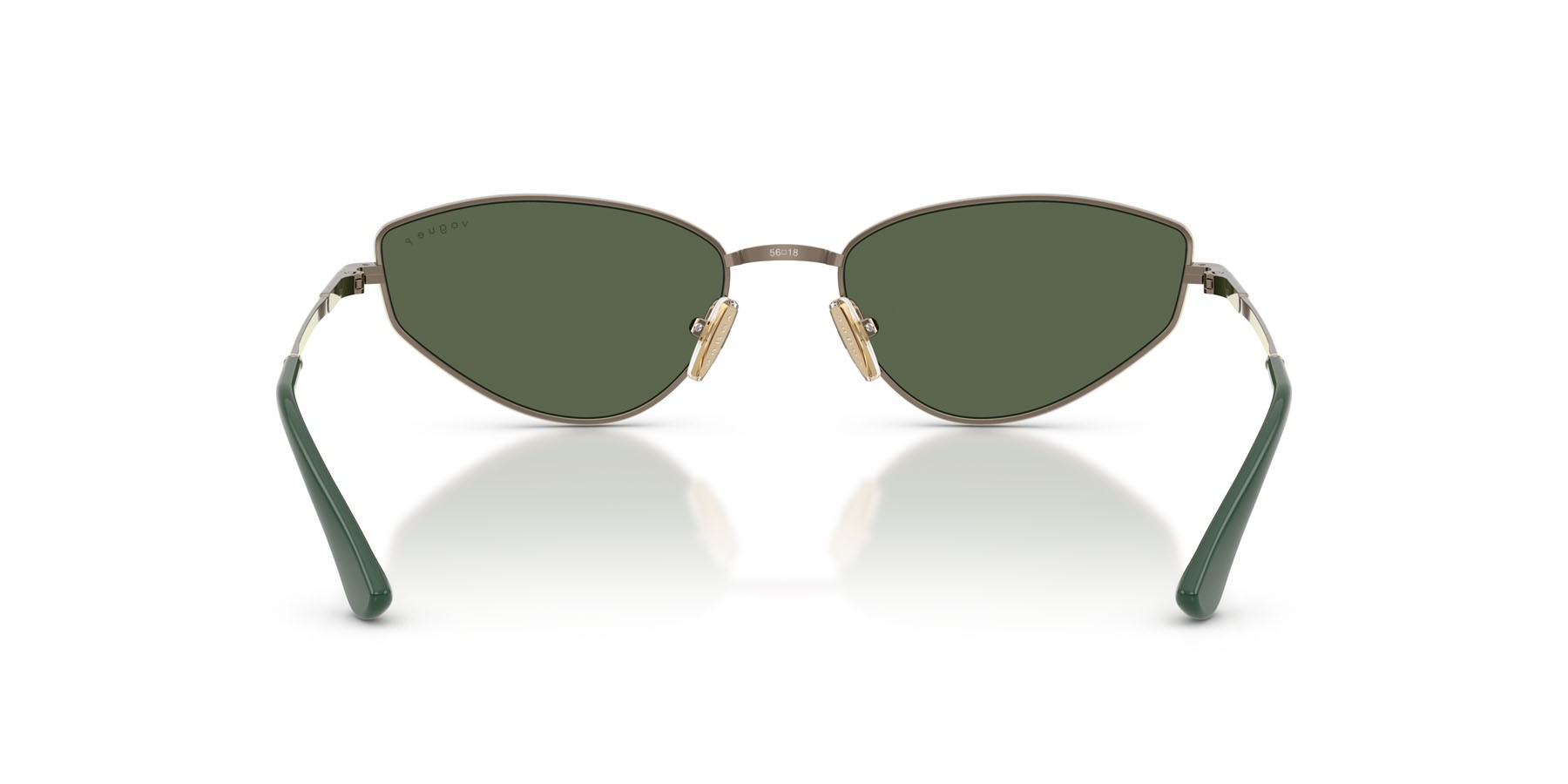Sunglasses Vogue VO 4339S (51389A) color marrone chiaro shape cat eye lenses polar verde scuro