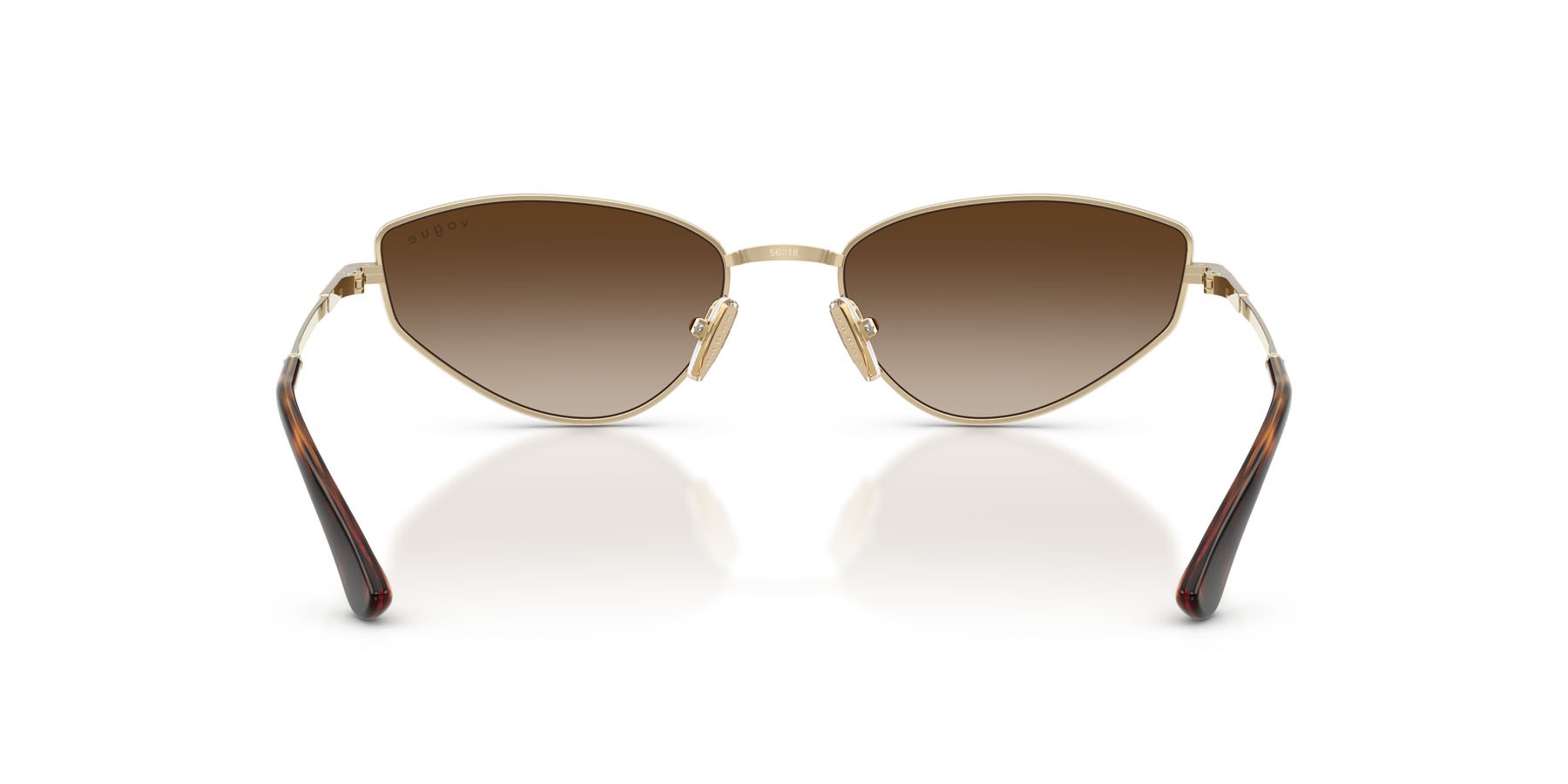 Sunglasses Vogue VO 4339S (848/13) color oro pallido shape cat eye lenses marrone sfumato