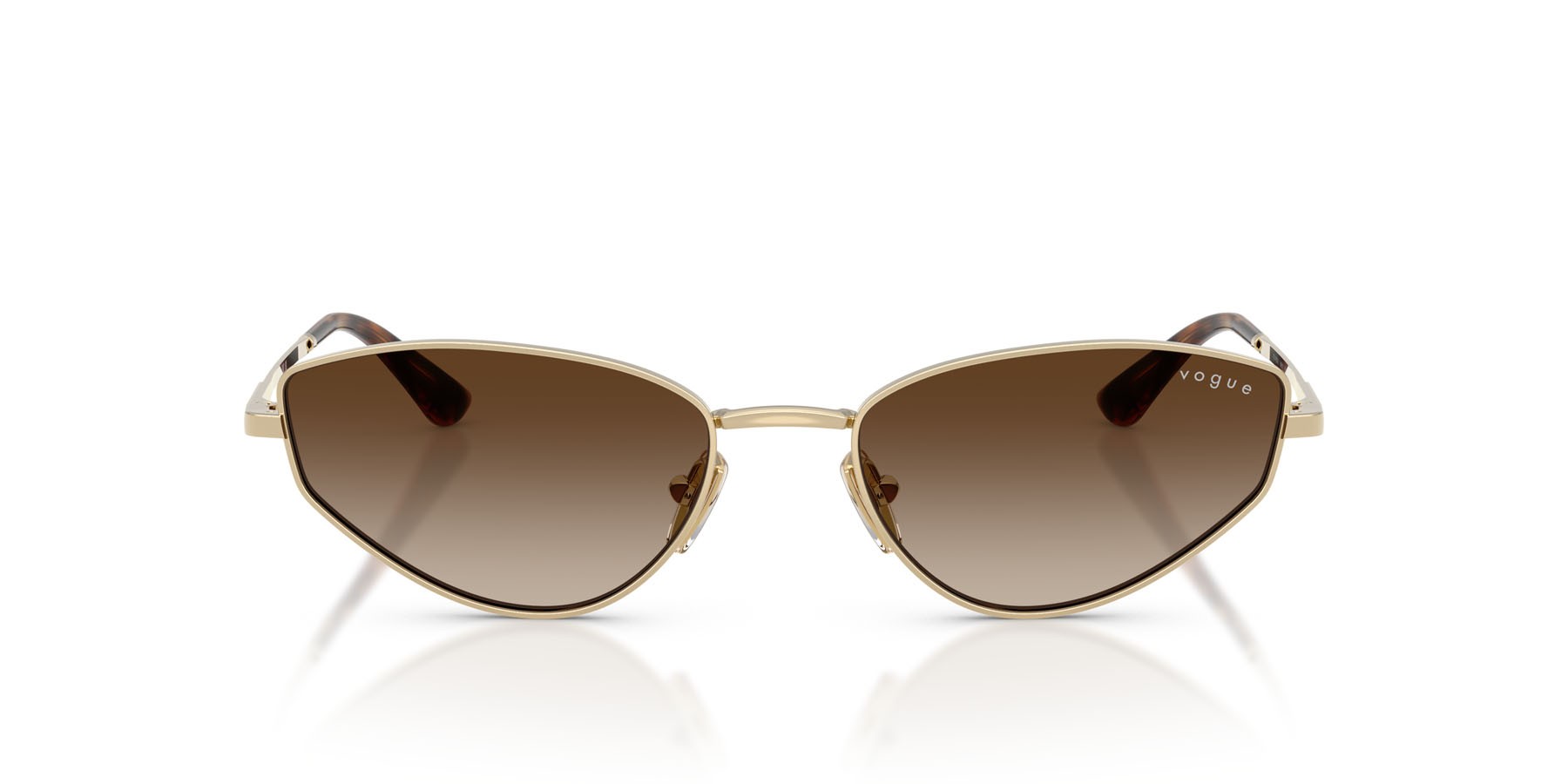 Sunglasses Vogue VO 4339S (848/13) color oro pallido shape cat eye lenses marrone sfumato