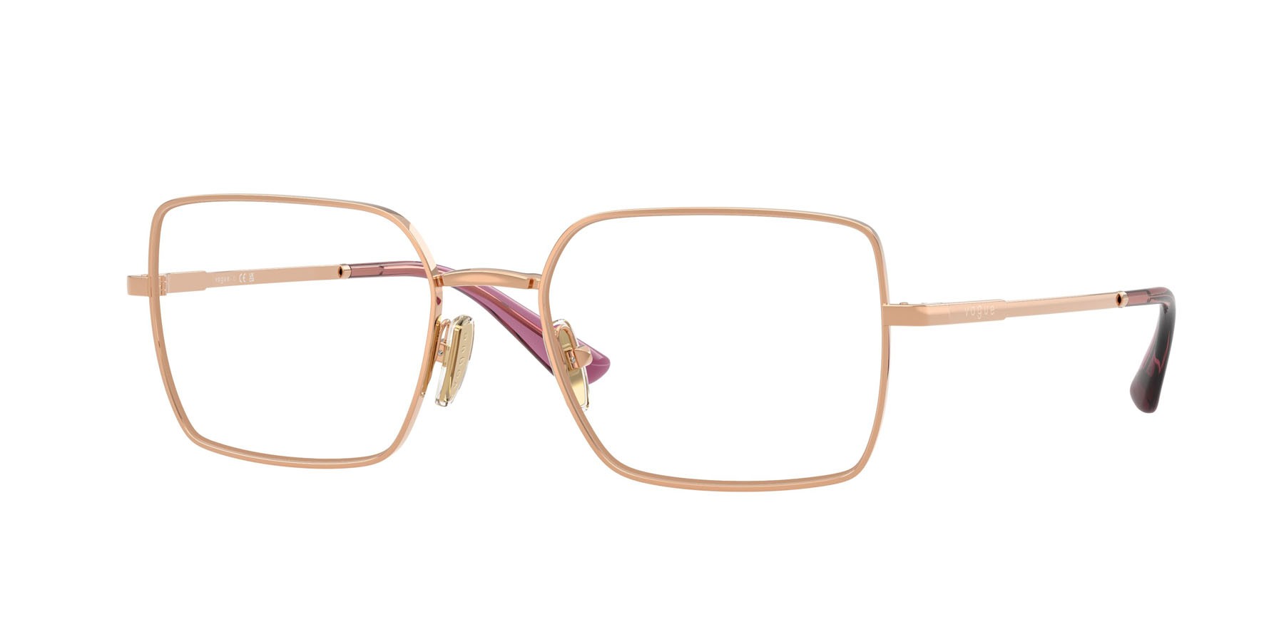 Eyeglasses Vogue VO 4340 (5152) color oro rose shape rectangle lenses lente demo